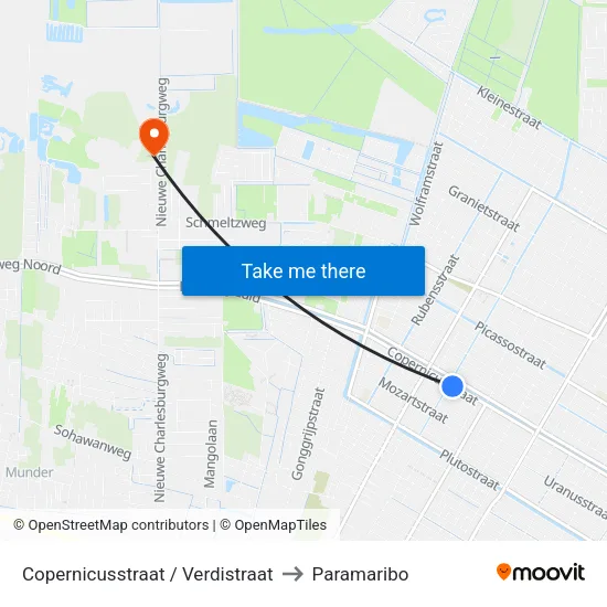 Copernicusstraat / Verdistraat to Paramaribo map