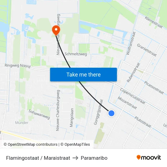 Flamingostaat / Maraistraat to Paramaribo map