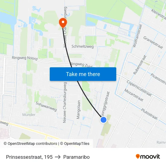 Prinsessestraat, 195 to Paramaribo map