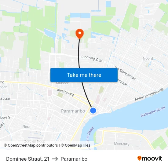 Dominee Straat, 21 to Paramaribo map