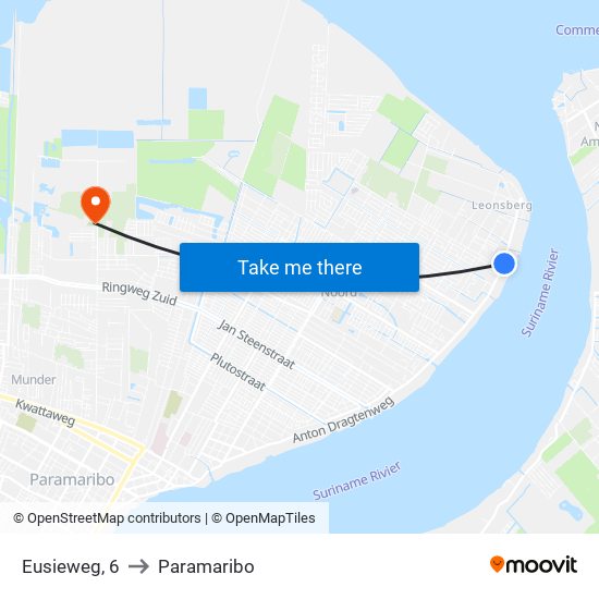Eusieweg, 6 to Paramaribo map