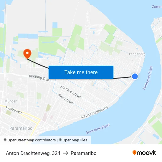 Anton Drachtenweg, 324 to Paramaribo map