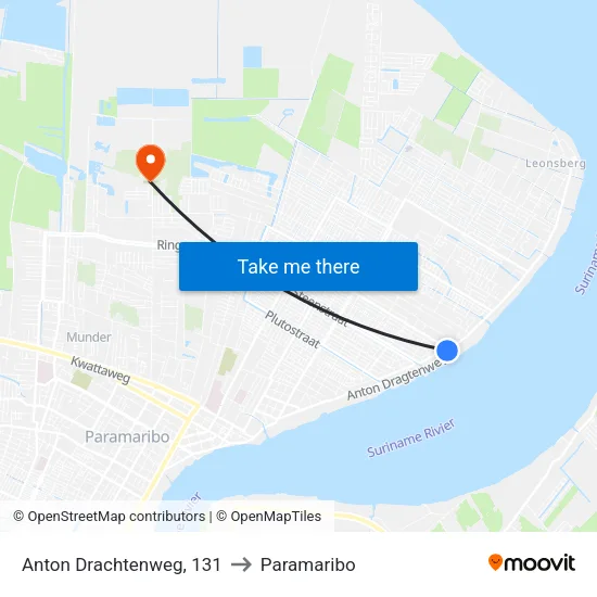 Anton Drachtenweg, 131 to Paramaribo map