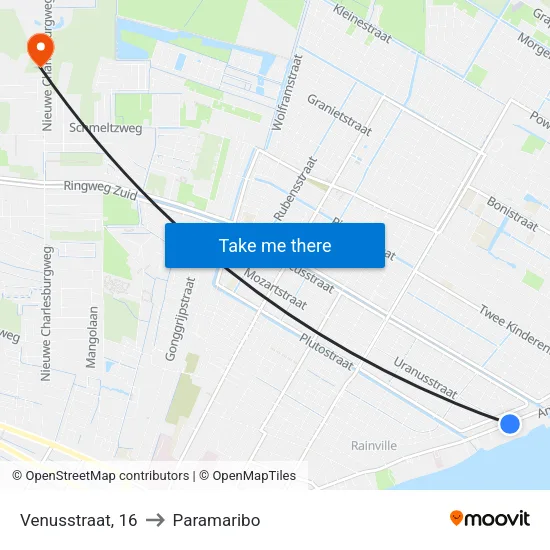 Venusstraat, 16 to Paramaribo map