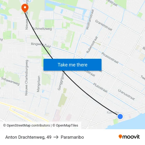 Anton Drachtenweg, 49 to Paramaribo map