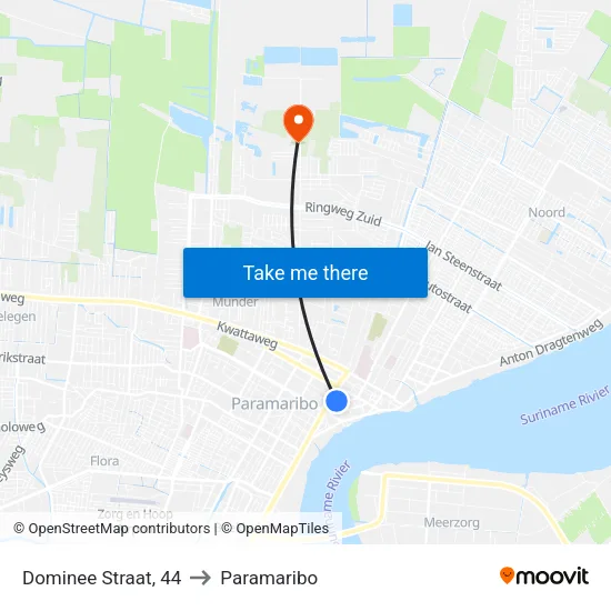 Dominee Straat, 44 to Paramaribo map
