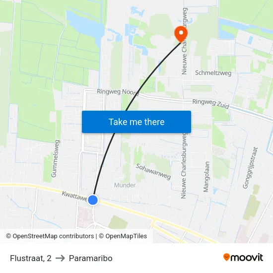 Flustraat, 2 to Paramaribo map