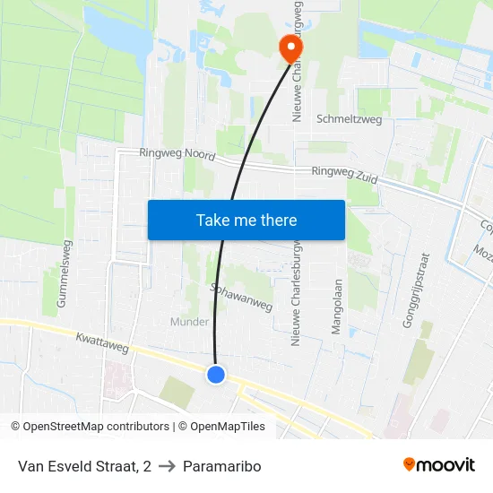Van Esveld Straat, 2 to Paramaribo map