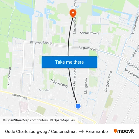 Oude Charlesburgweg / Castersstraat to Paramaribo map