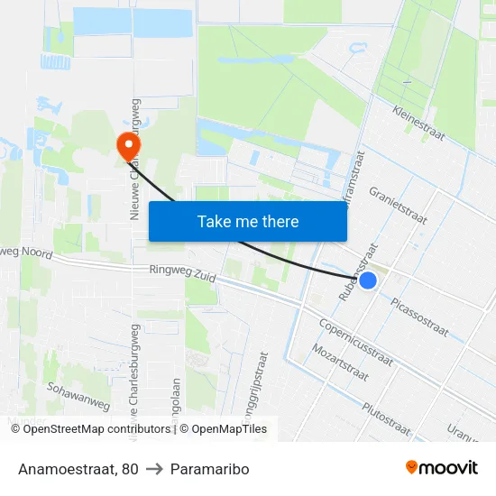 Anamoestraat, 80 to Paramaribo map