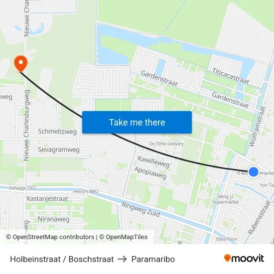 Holbeinstraat / Boschstraat to Paramaribo map