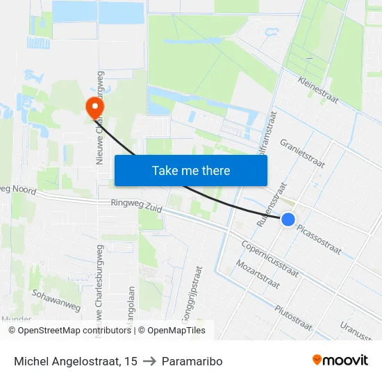 Michel Angelostraat, 15 to Paramaribo map