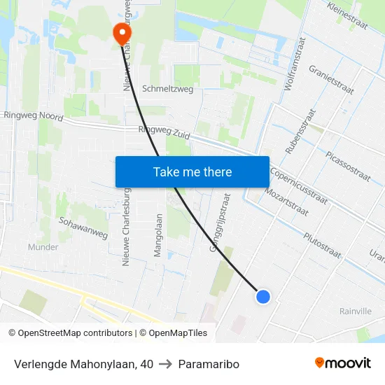 Verlengde Mahonylaan, 40 to Paramaribo map