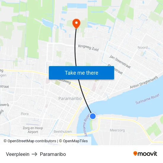 Veerpleein to Paramaribo map