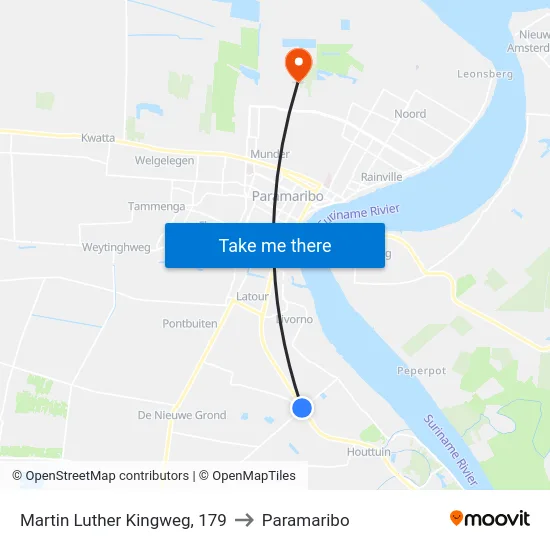 Martin Luther Kingweg, 179 to Paramaribo map