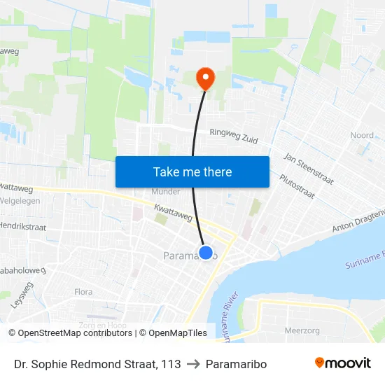 Dr. Sophie Redmond Straat, 113 to Paramaribo map
