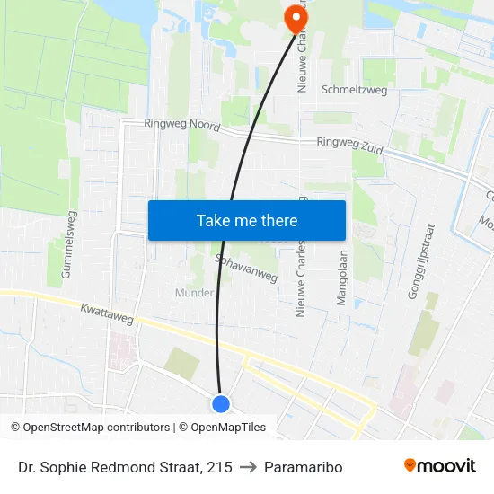Dr. Sophie Redmond Straat, 215 to Paramaribo map