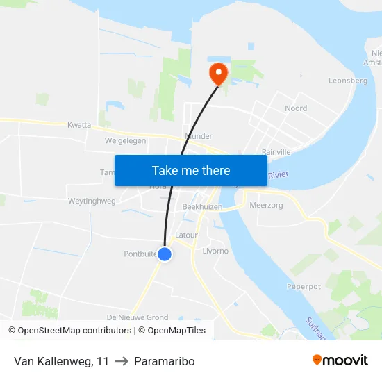 Van Kallenweg, 11 to Paramaribo map