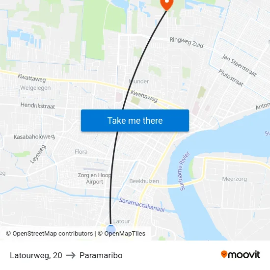 Latourweg, 20 to Paramaribo map