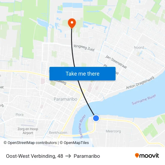 Oost-West Verbinding, 48 to Paramaribo map