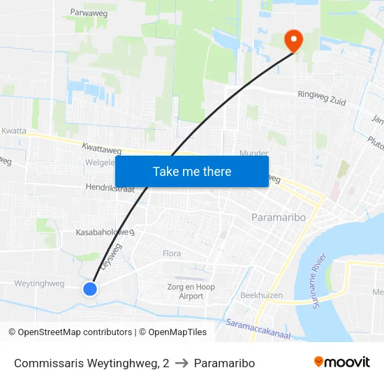 Commissaris Weytinghweg, 2 to Paramaribo map