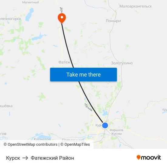 Курск to Фатежский Район map