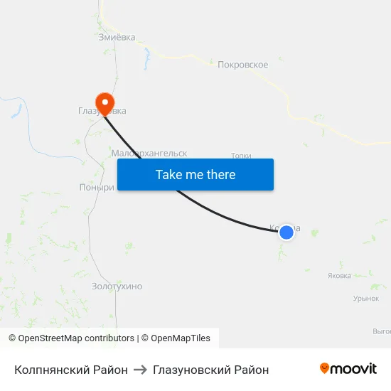 Колпнянский Район to Глазуновский Район map