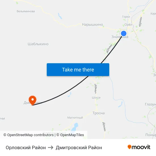 Орловский Район to Дмитровский Район map
