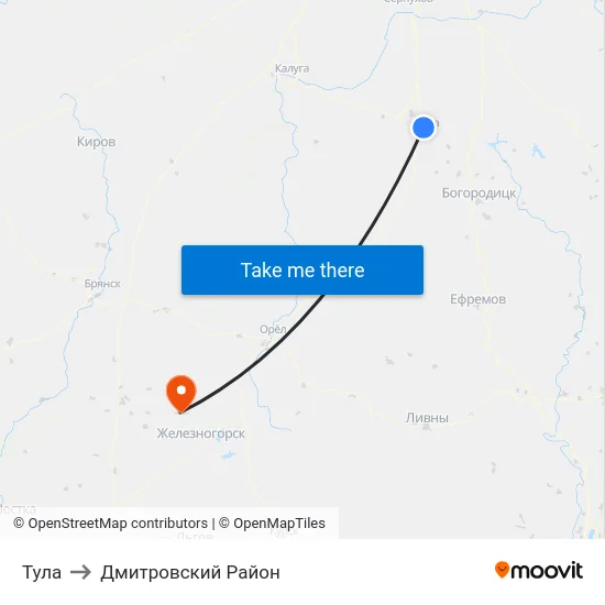 Тула to Дмитровский Район map