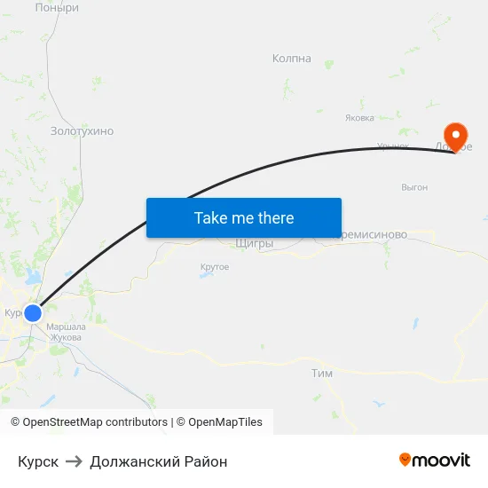 Курск to Должанский Район map
