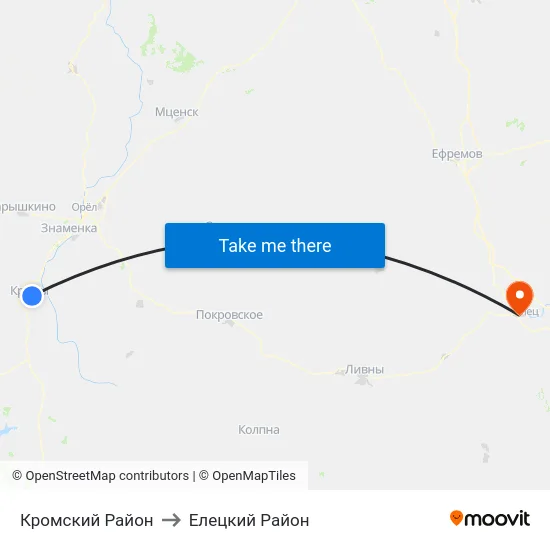 Кромский Район to Елецкий Район map