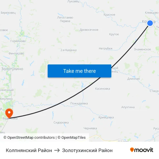 Колпнянский Район to Золотухинский Район map