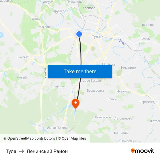 Тула to Ленинский Район map