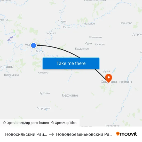 Новосильский Район to Новодеревеньковский Район map