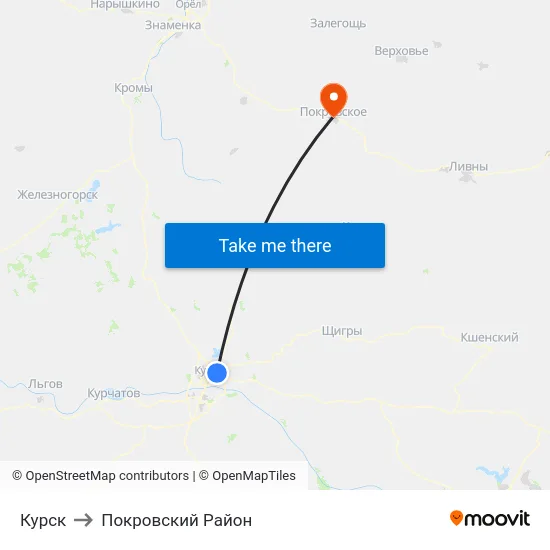 Курск to Покровский Район map
