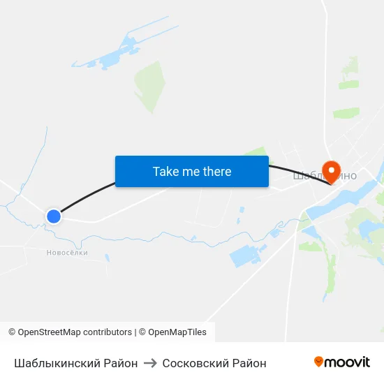 Шаблыкинский Район to Сосковский Район map