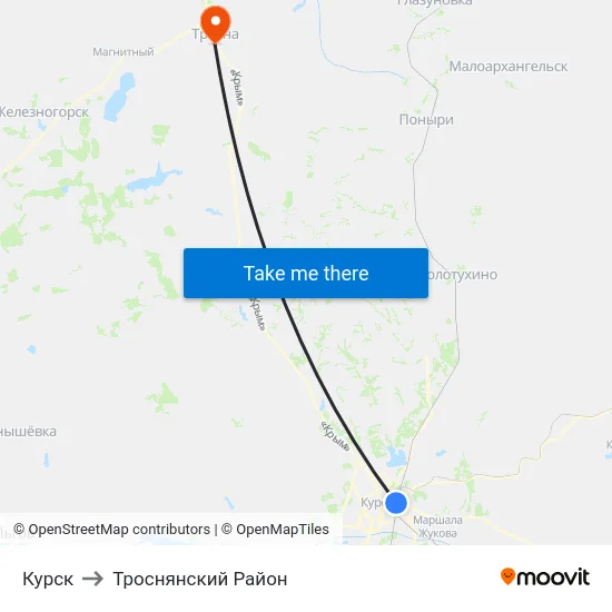 Курск to Троснянский Район map