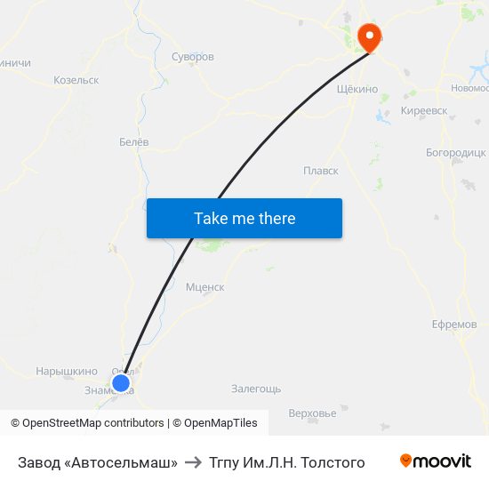 Завод «Автосельмаш» to Тгпу Им.Л.Н. Толстого map