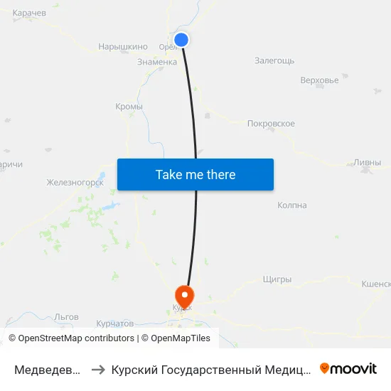 Медведевский Лес to Курский Государственный Медицинский Университет map