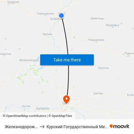 Железнодорожная Больница to Курский Государственный Медицинский Университет map