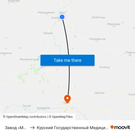 Завод «Монолит» to Курский Государственный Медицинский Университет map