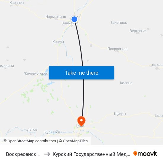 Воскресенская Площадь to Курский Государственный Медицинский Университет map