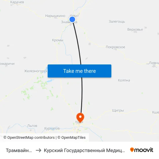 Трамвайное Депо to Курский Государственный Медицинский Университет map