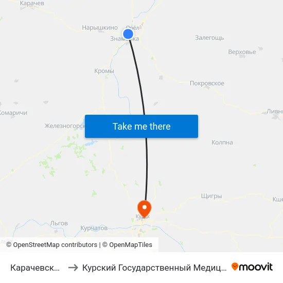 Карачевское Шоссе to Курский Государственный Медицинский Университет map