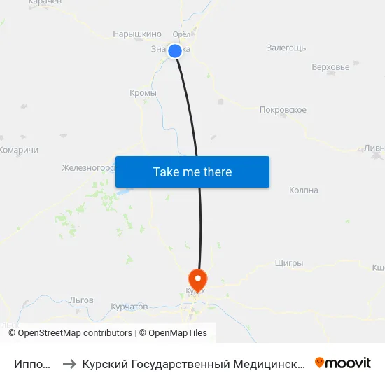 Ипподром to Курский Государственный Медицинский Университет map