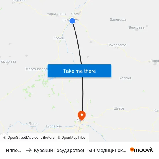 Ипподром to Курский Государственный Медицинский Университет map