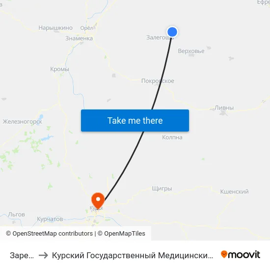 Заречье to Курский Государственный Медицинский Университет map