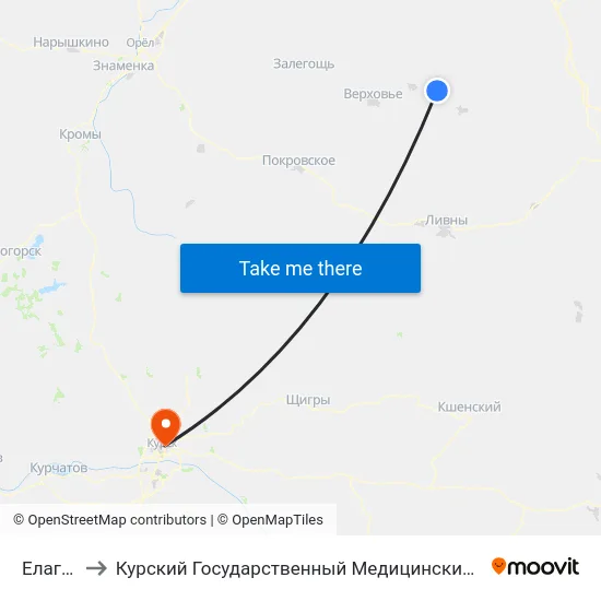 Елагино to Курский Государственный Медицинский Университет map