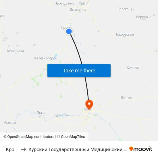Кромы to Курский Государственный Медицинский Университет map