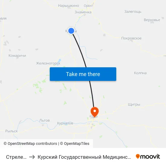 Стрелецкая to Курский Государственный Медицинский Университет map